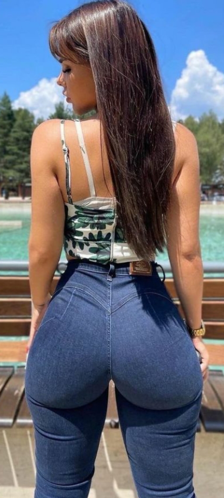 Ass in jeans blowjob anal cum