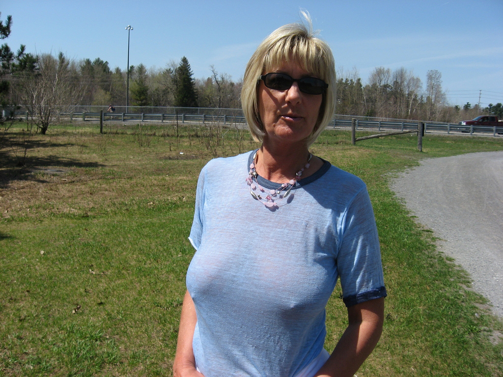 Hot blonde gilf with shaved pussy