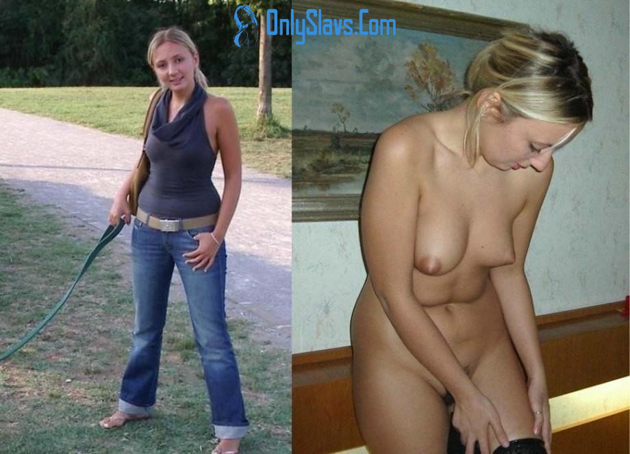 Ukrainian and Russian Slavic babes dressed/undressed