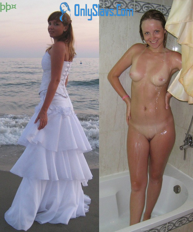 Ukrainian and Russian Slavic babes dressed/undressed