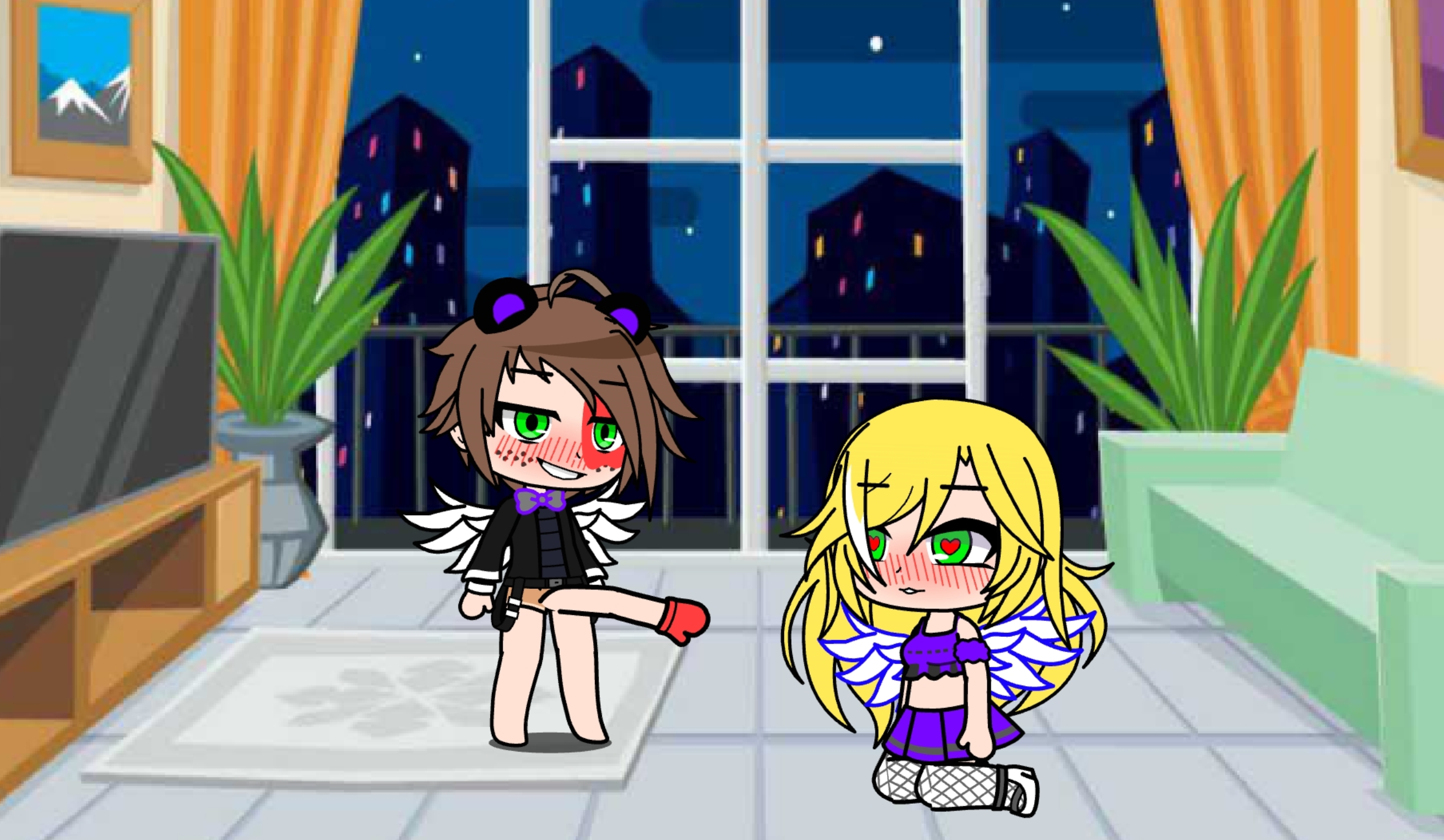 Evan Afton and Gregory fuck Clara Afton