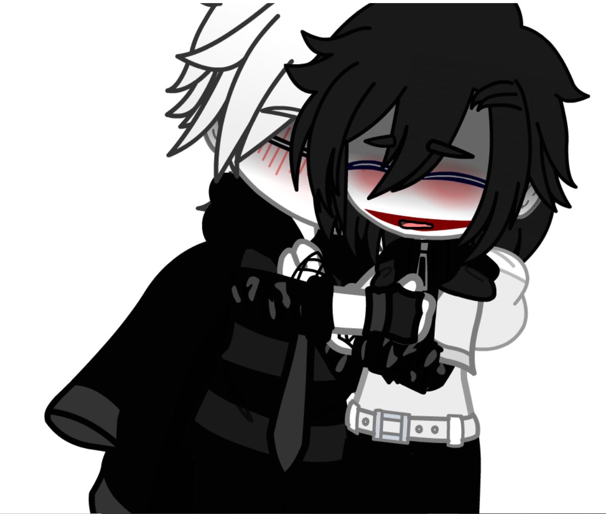 slenderman kissing jeff!! :3 (i'ts my fav ship) btw i'm new.