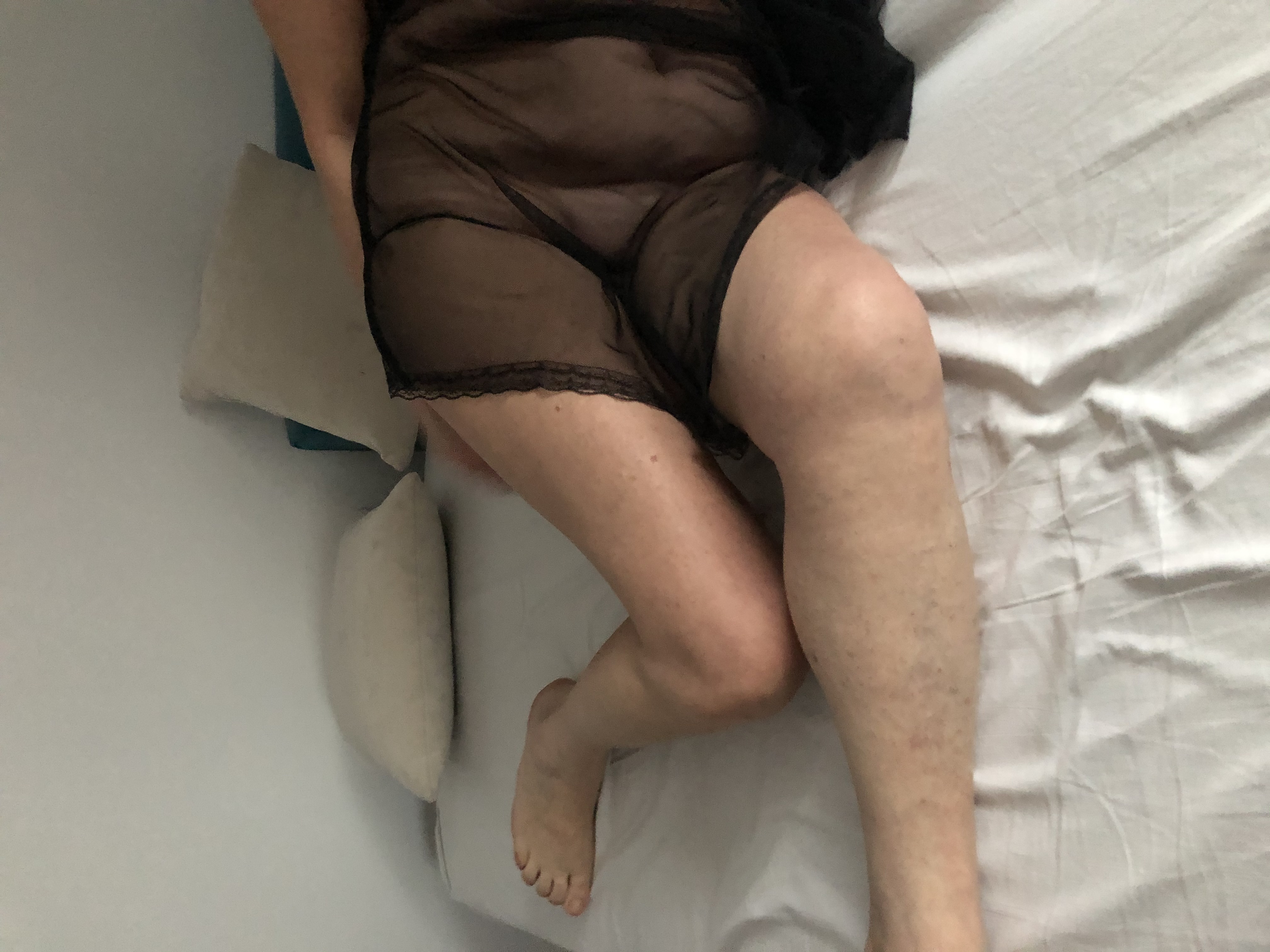 Blond granny  in lingerie