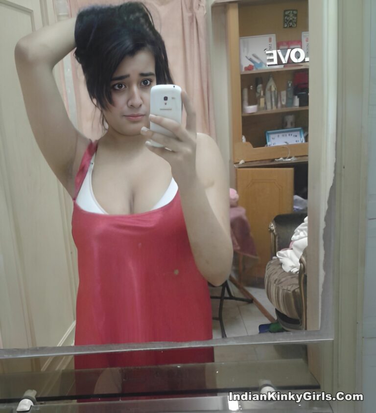 Indian cute girl selfie in mirror