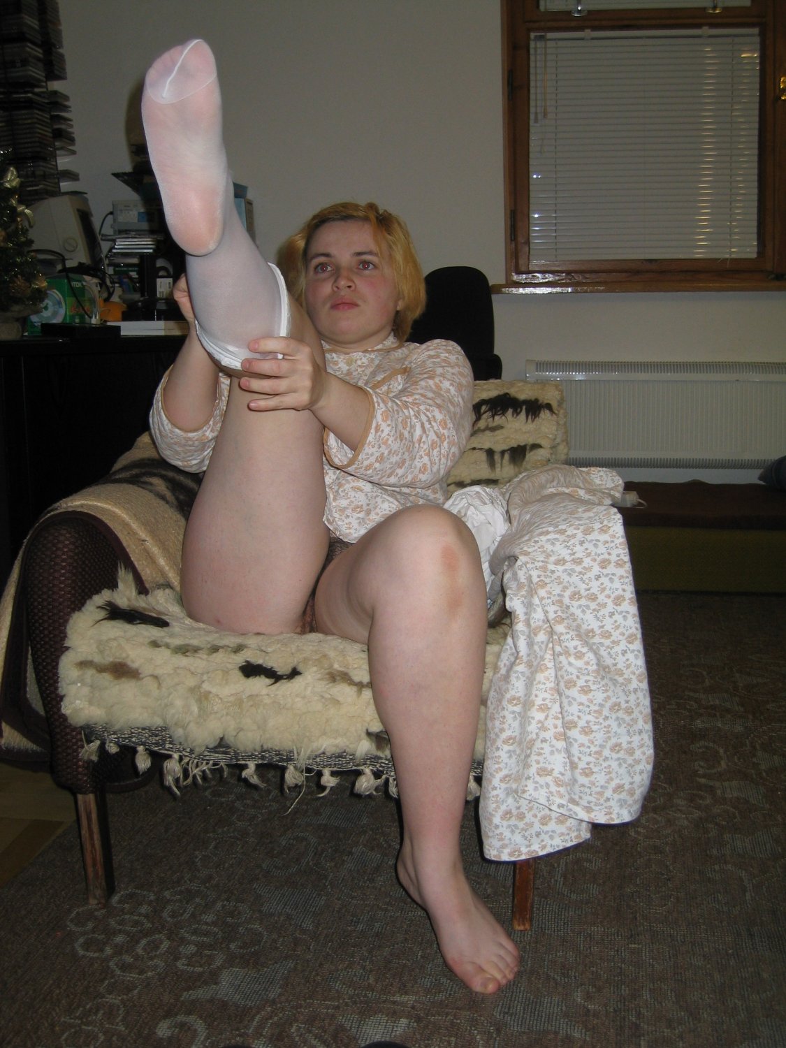 slut in white stockings