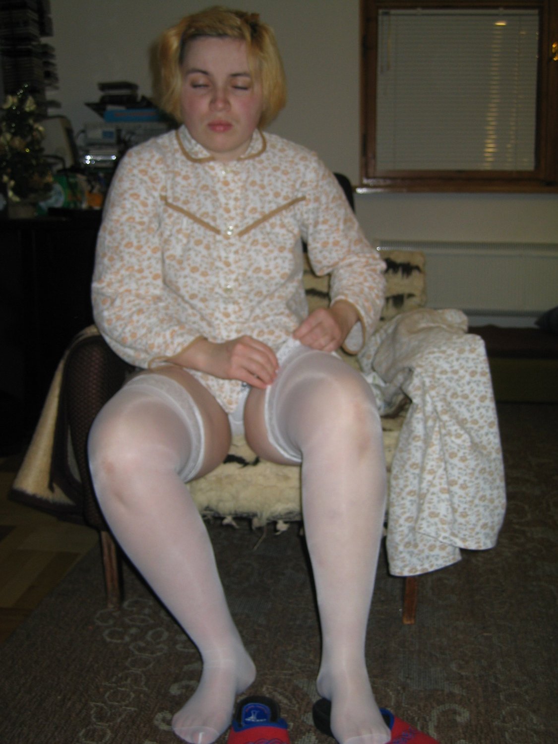 slut in white stockings