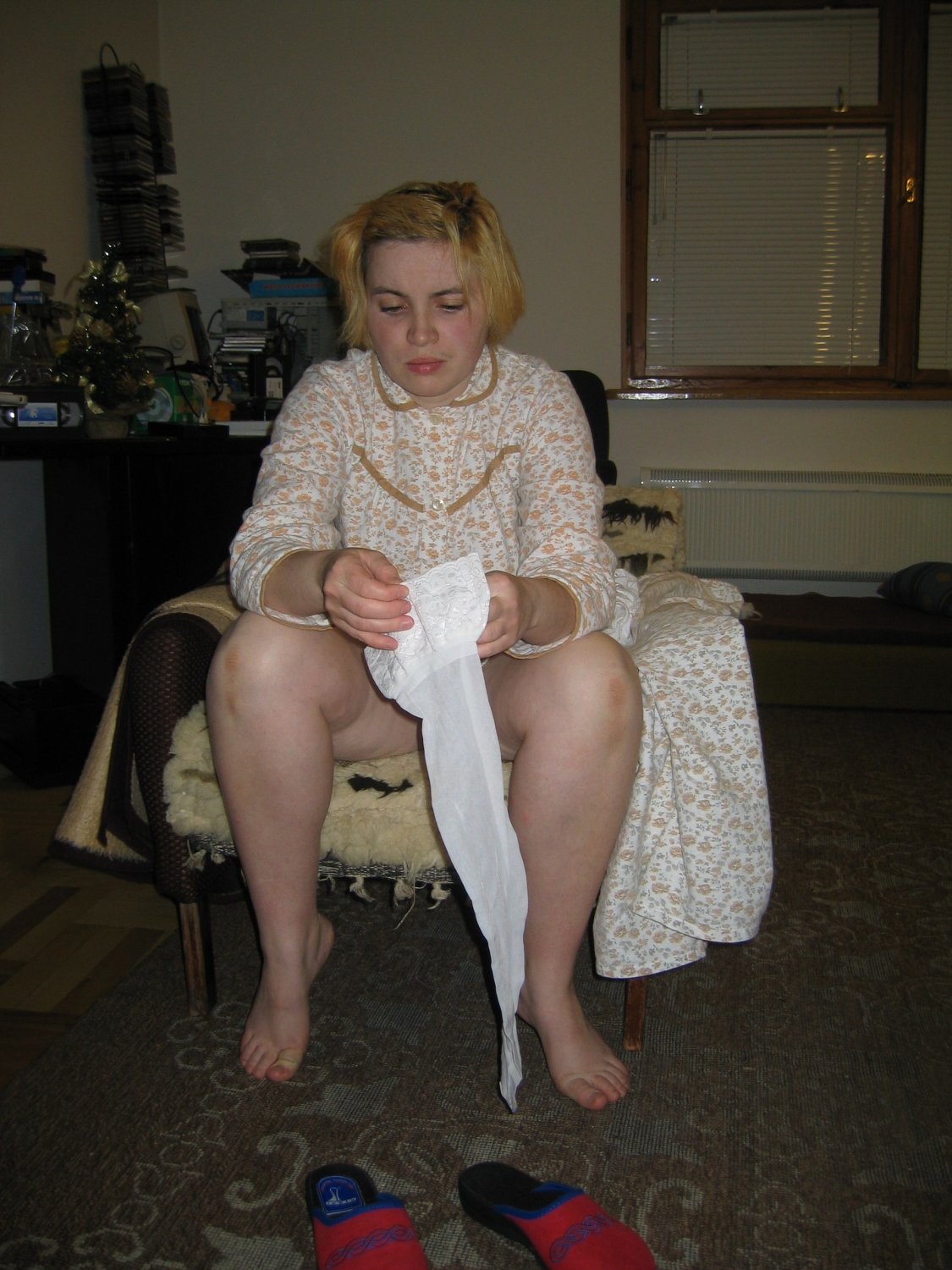 slut in white stockings