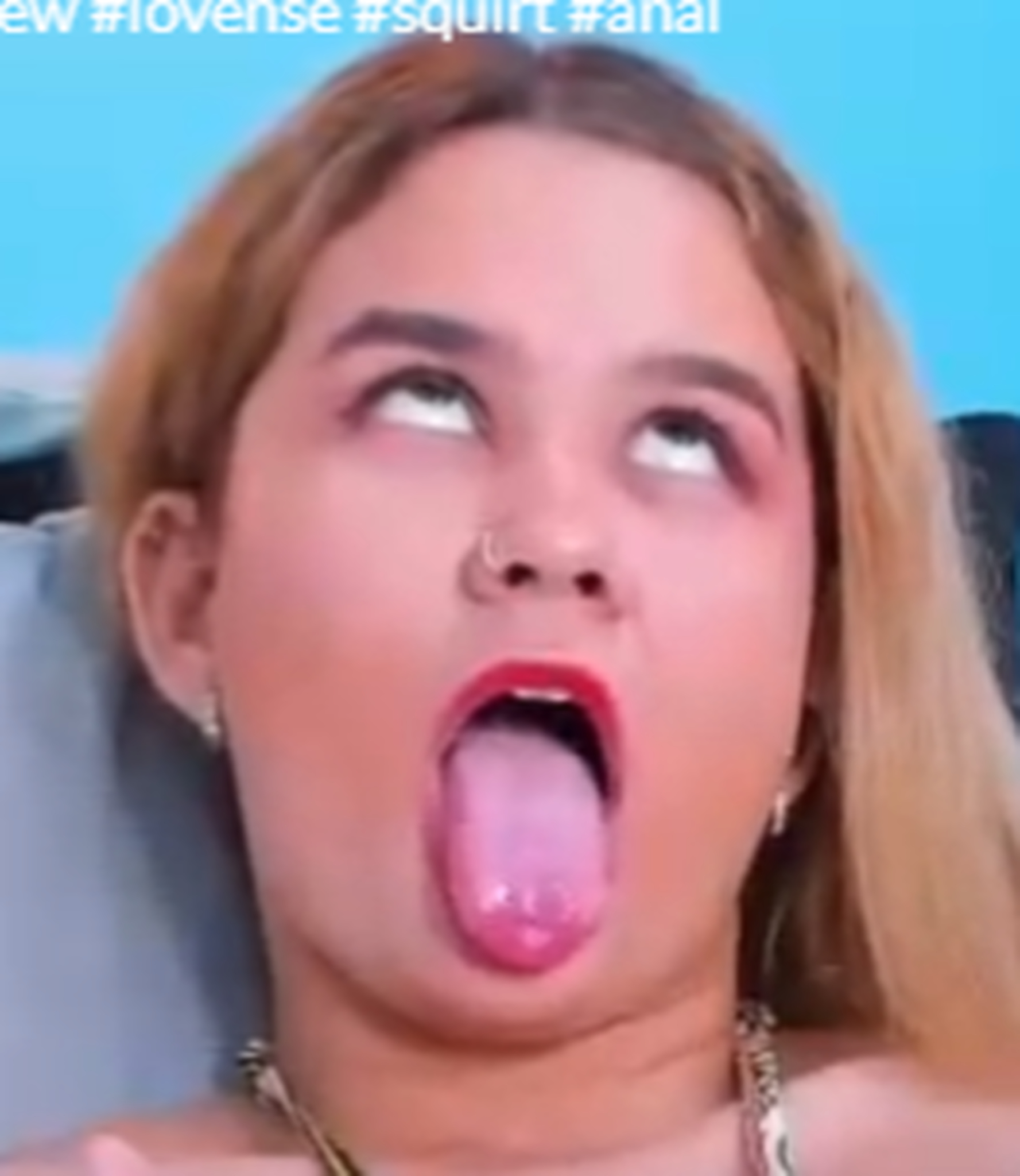 Turning the girl into their eyes and sticking out their tong