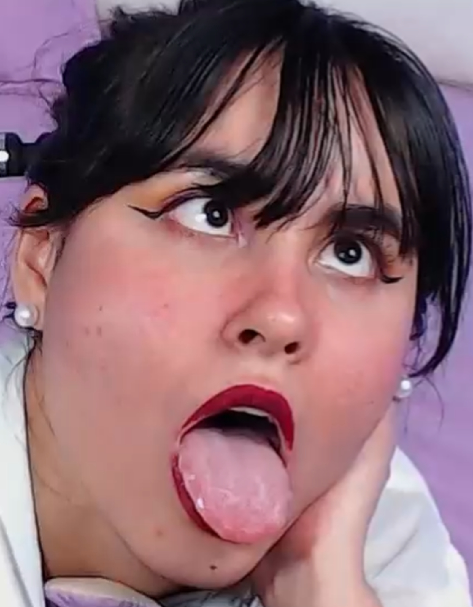 The girls made faces like dogs