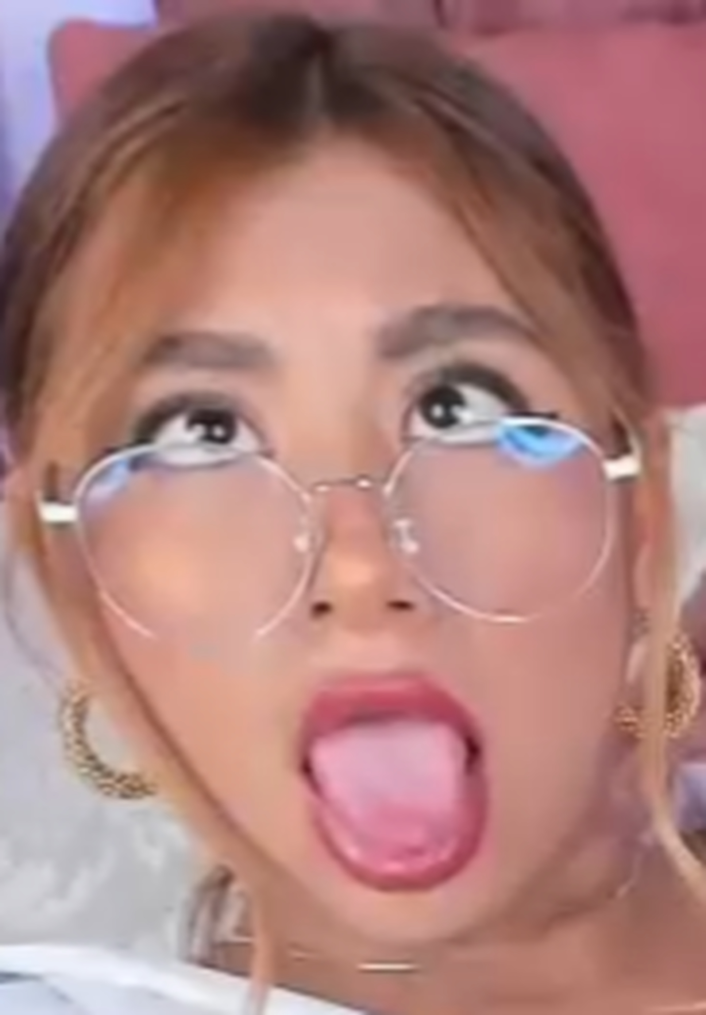 The girls made faces like dogs