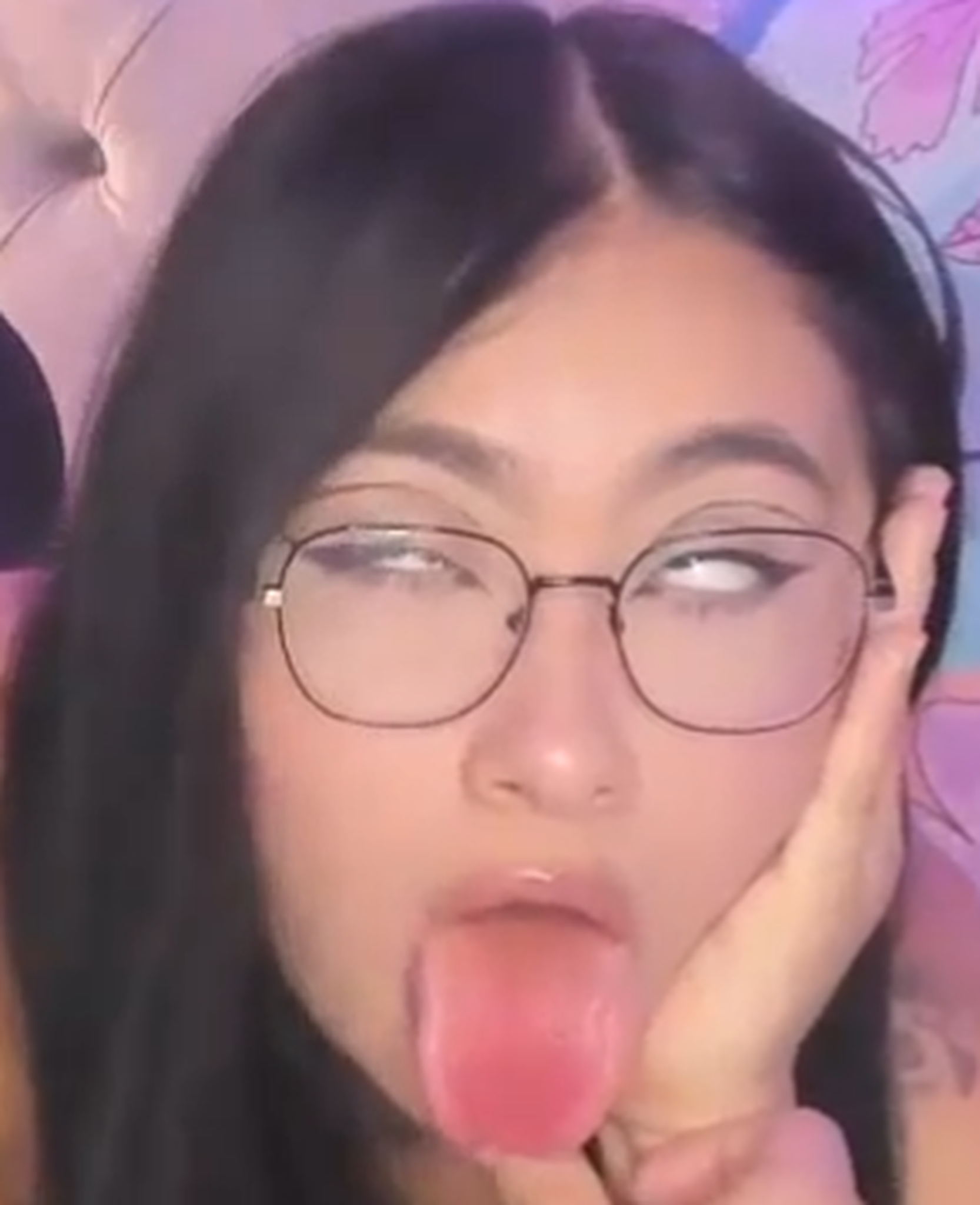 The girls made faces like dogs