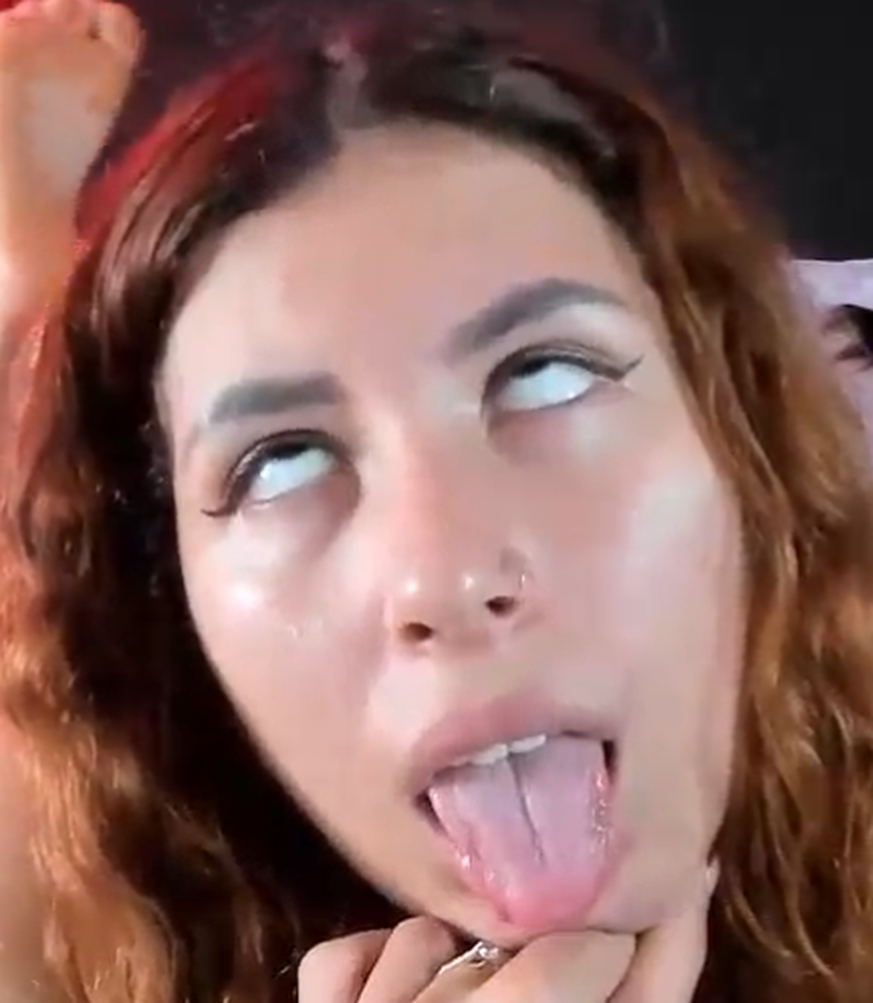 The girls made faces like dogs