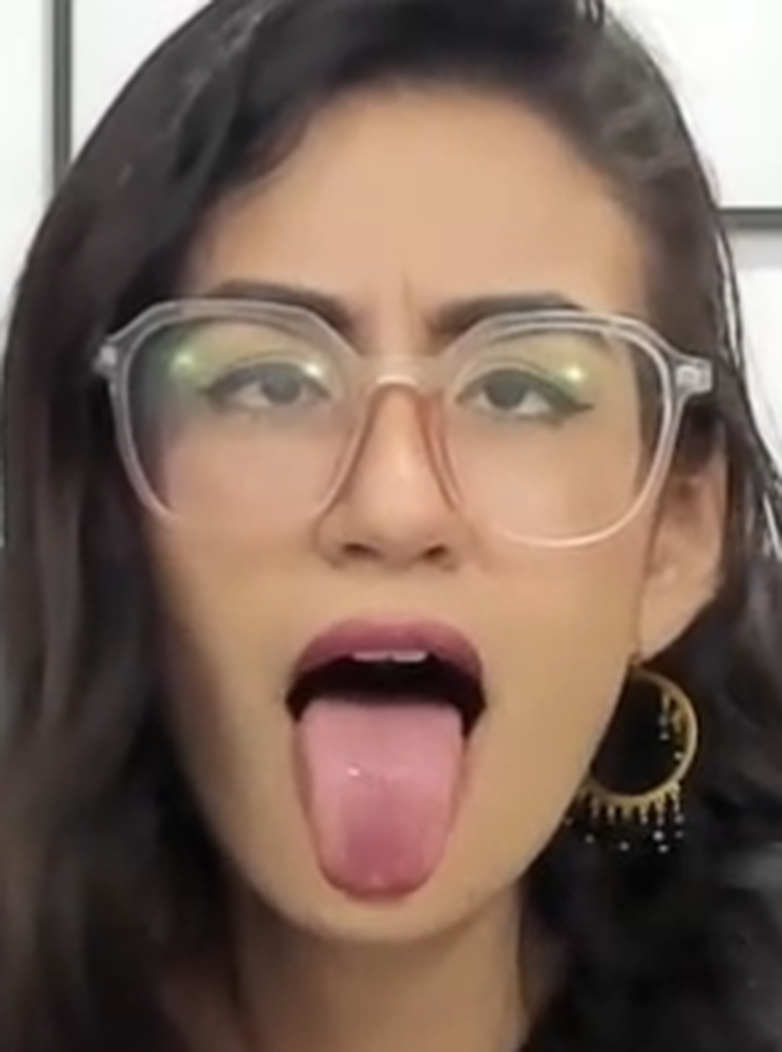 The girls made faces like dogs