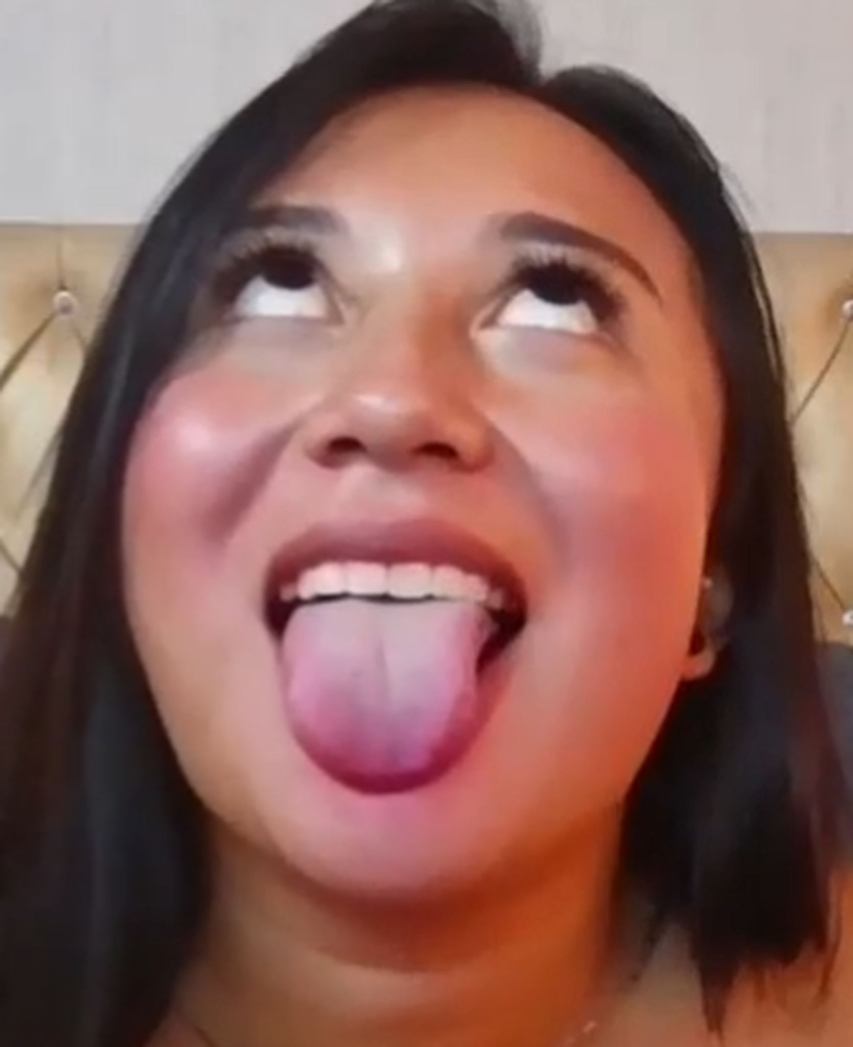 The girls made faces like dogs