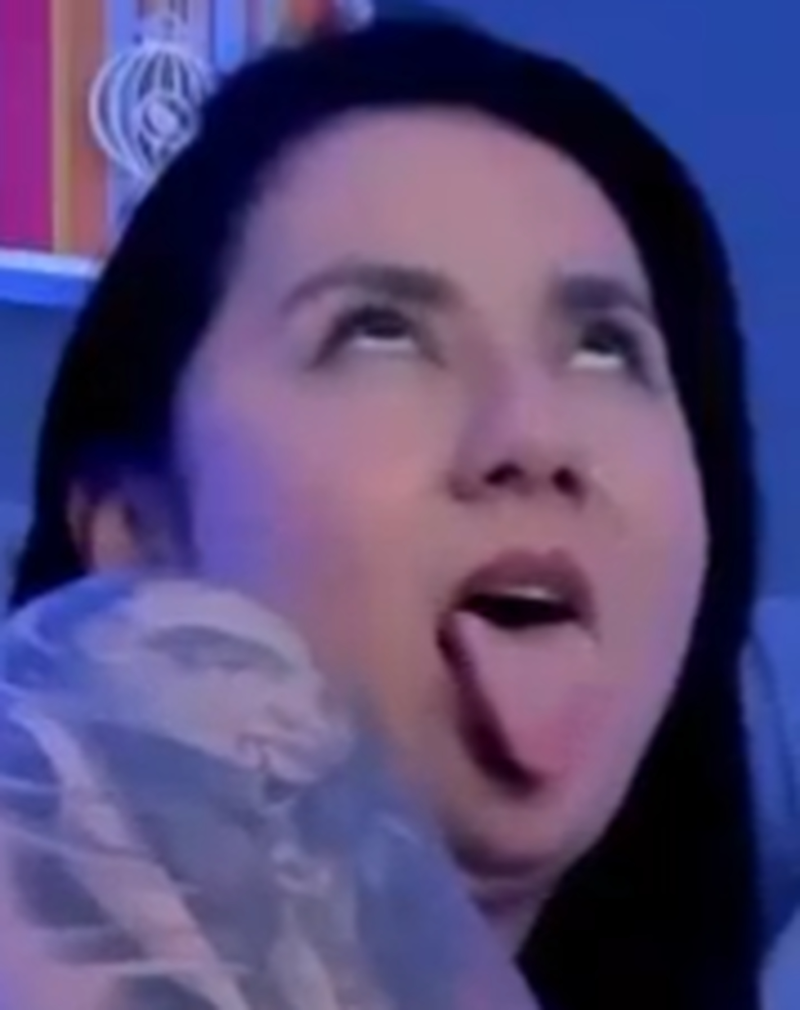 The girls made faces like dogs