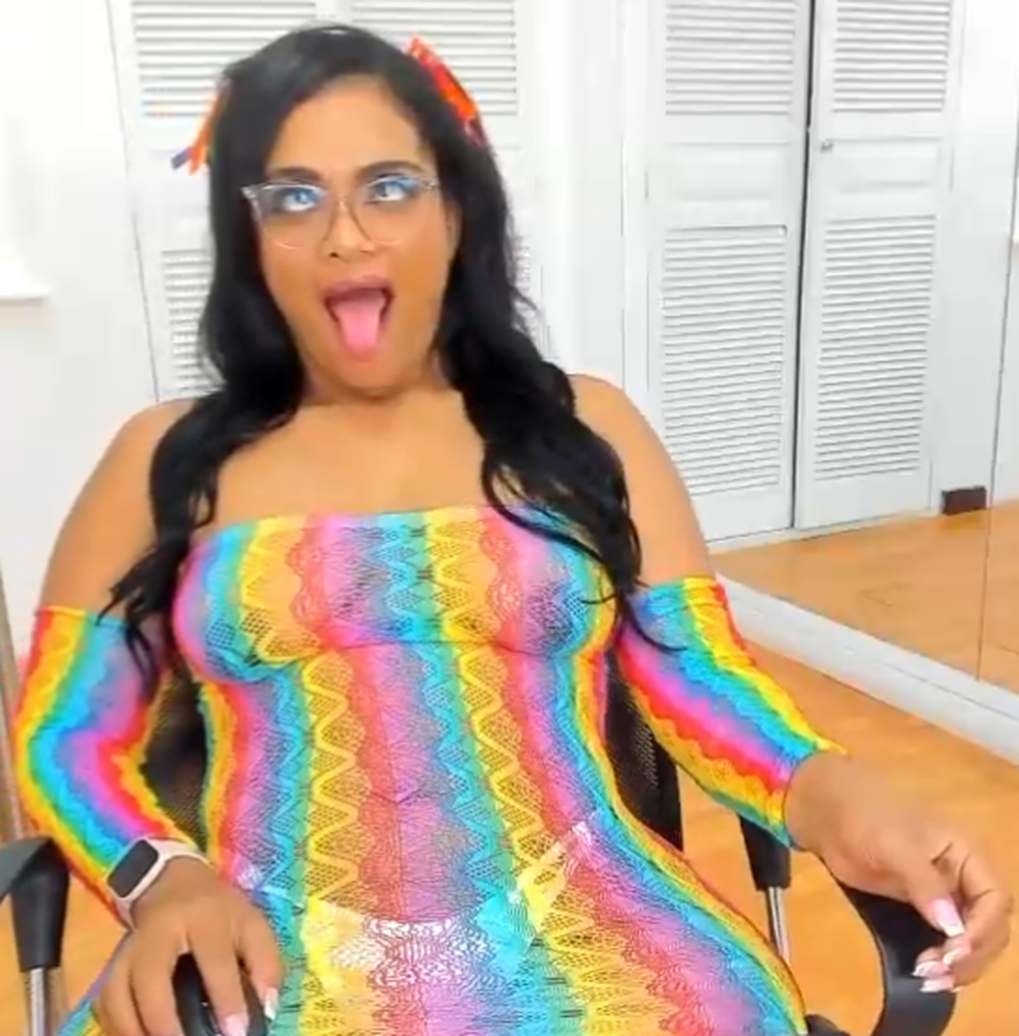 The girls made faces like dogs