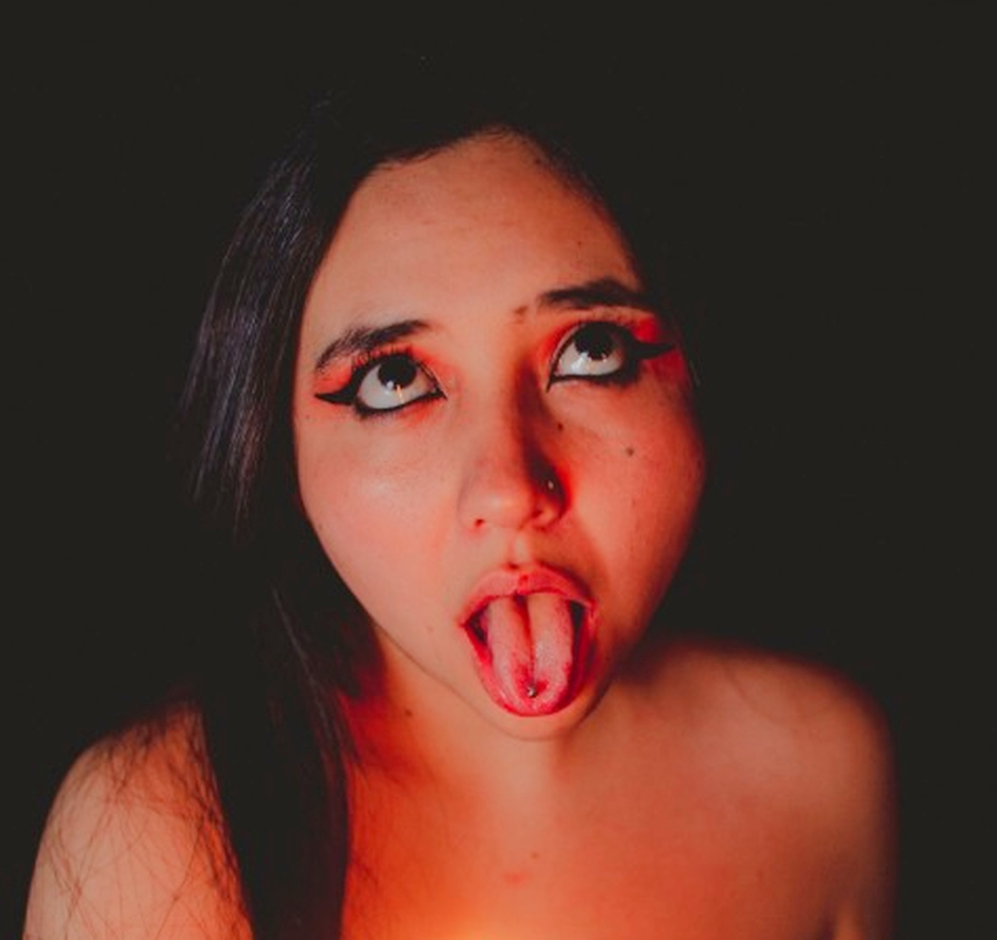 The girls made faces like dogs