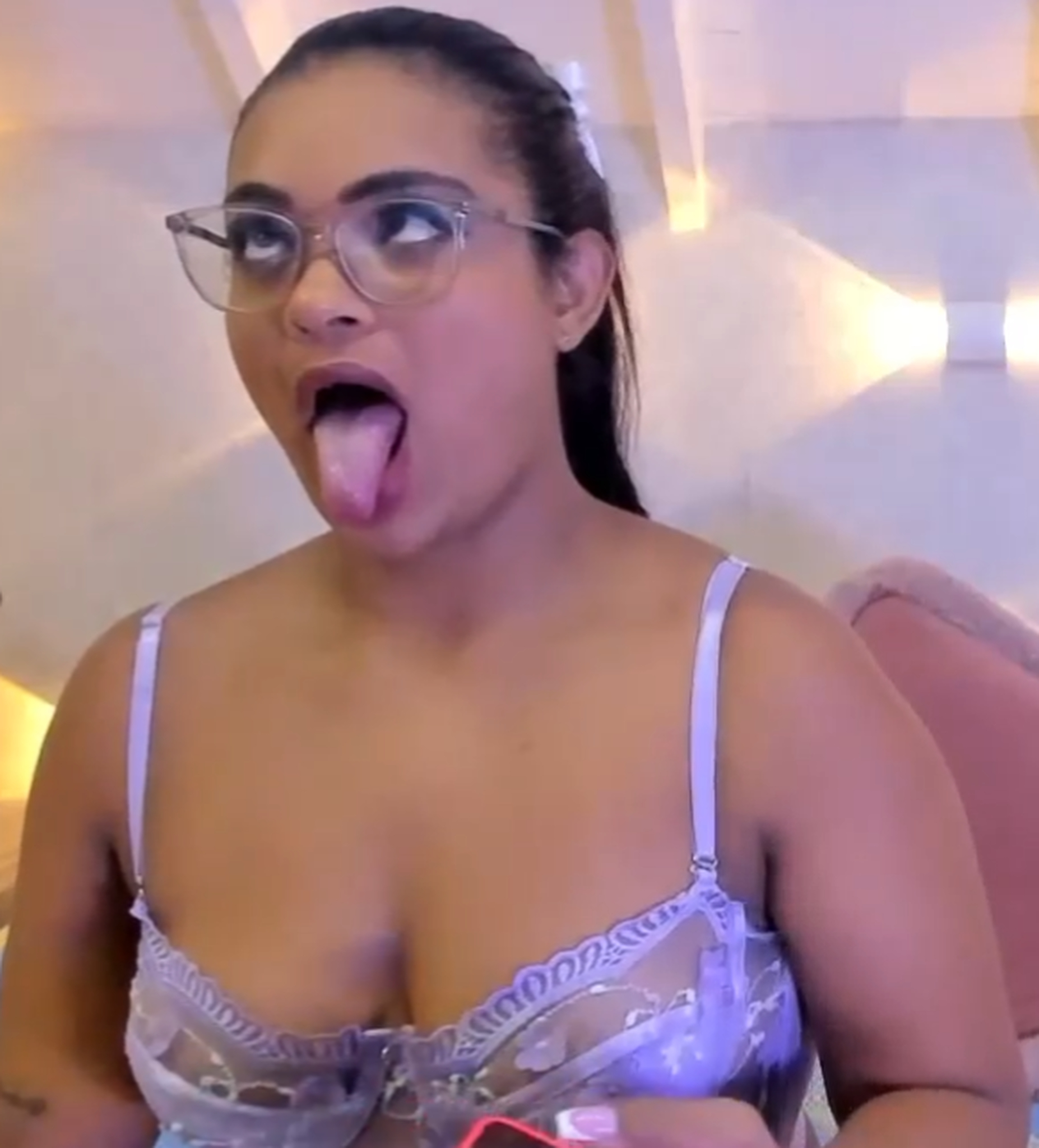 I went into her broadcast and made her make a dog face