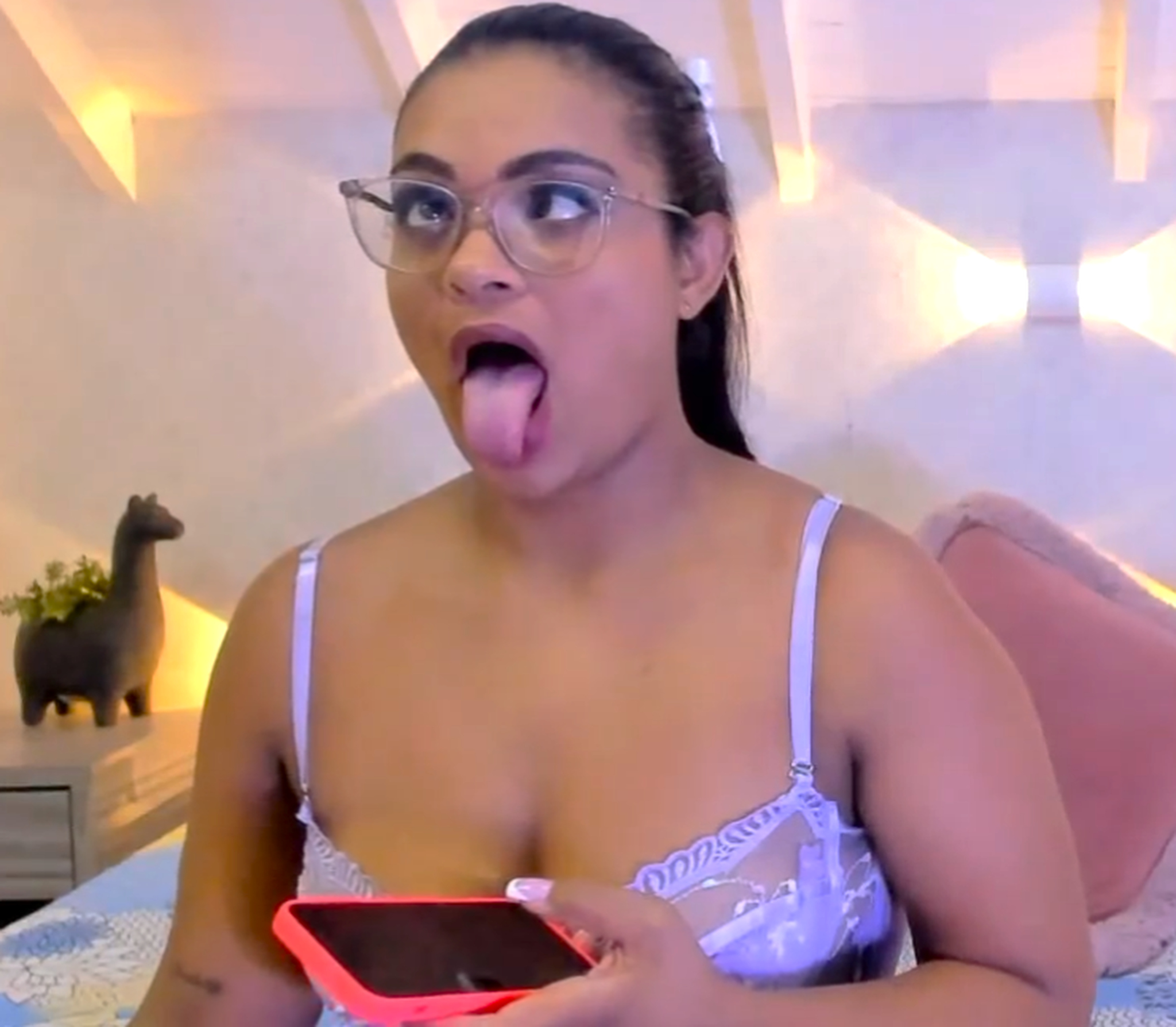 I went into her broadcast and made her make a dog face