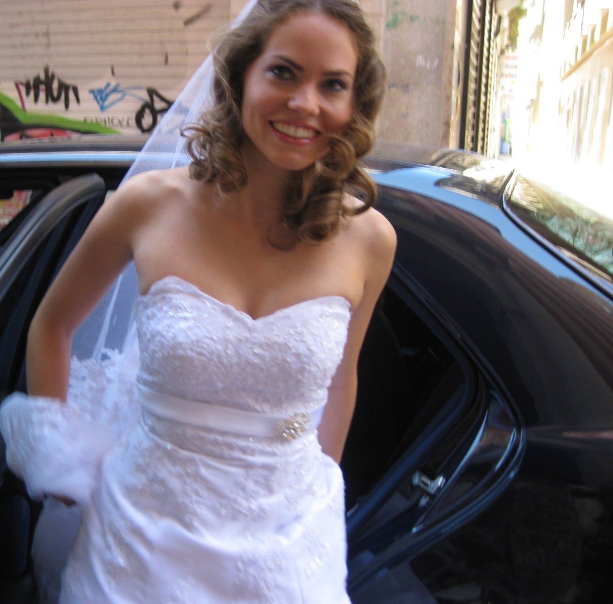 Lovely public slut spreading outdoors