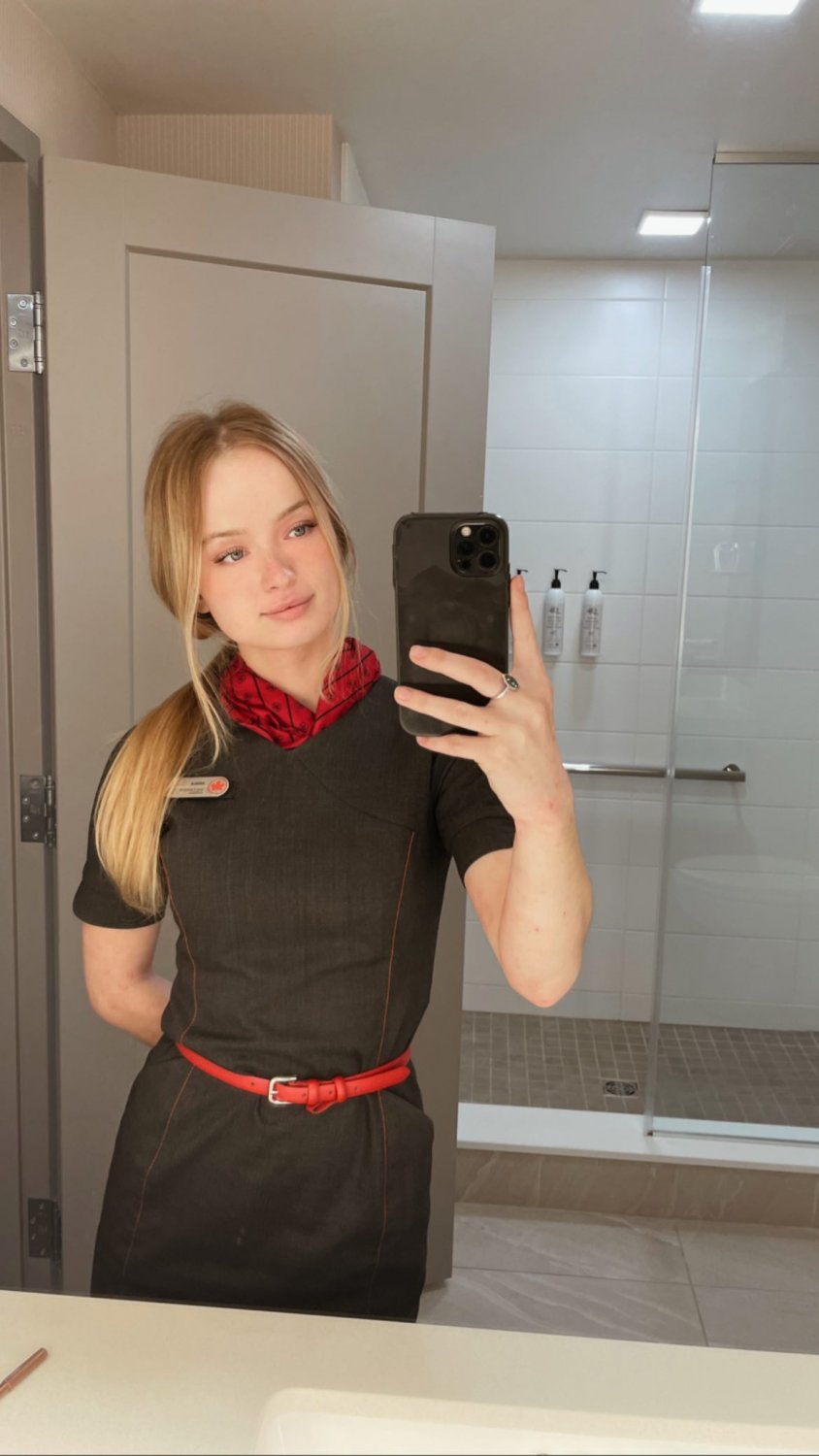Sexy Blonde Flight Attendant Aniela