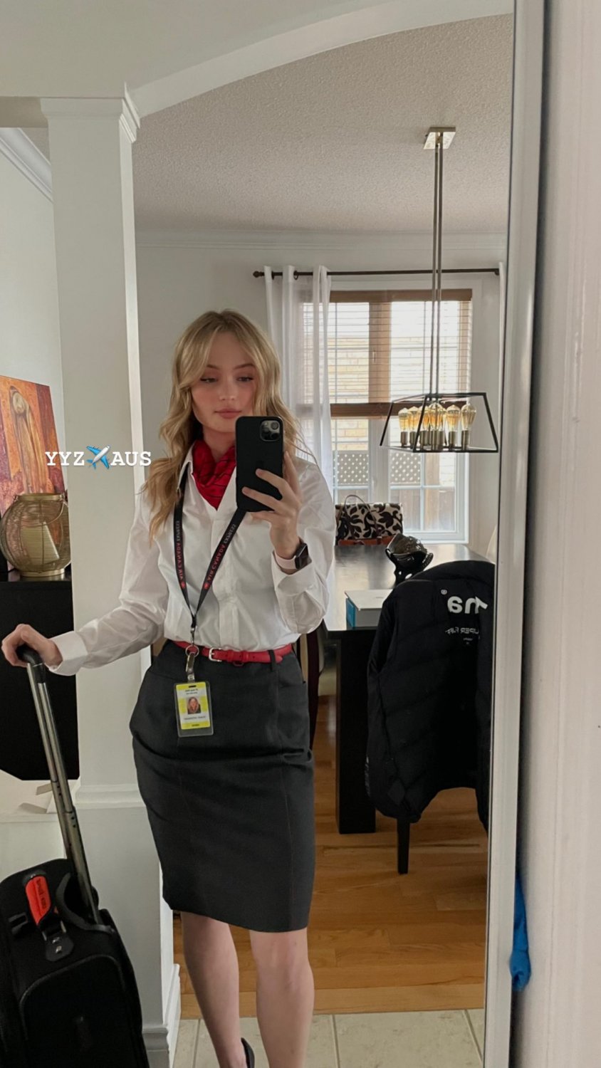 Sexy Blonde Flight Attendant Aniela