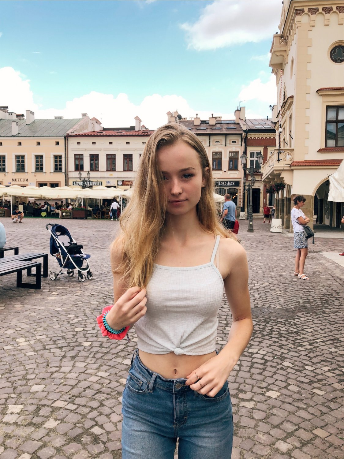 Sexy Blonde Flight Attendant Aniela