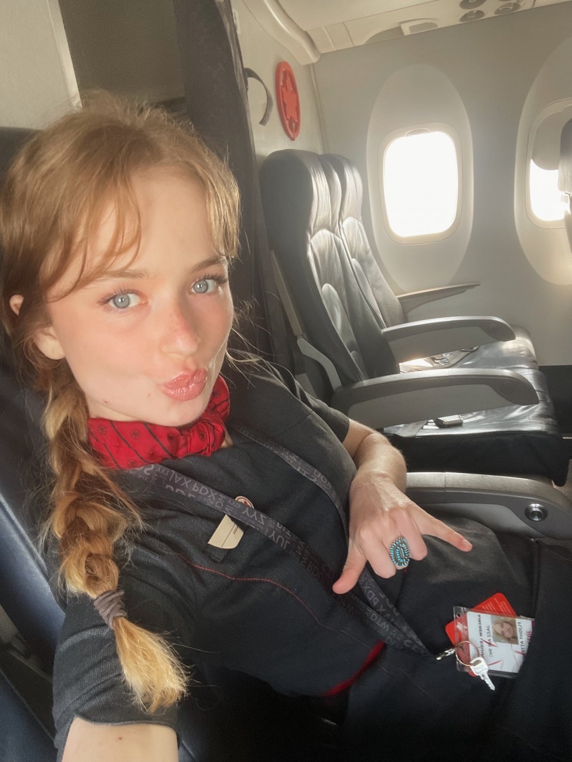 Sexy Blonde Flight Attendant Aniela