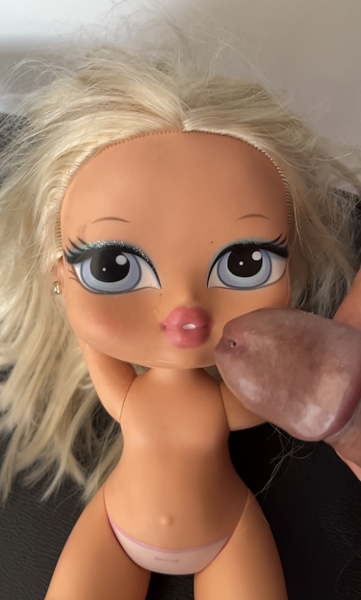Smelly Blonde secondhand store doll cumshot