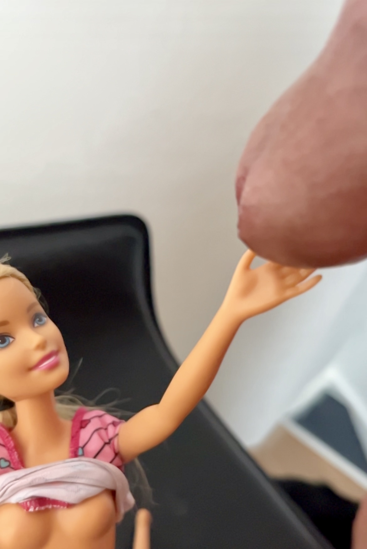 Secondhand store Barbie facial cumshot