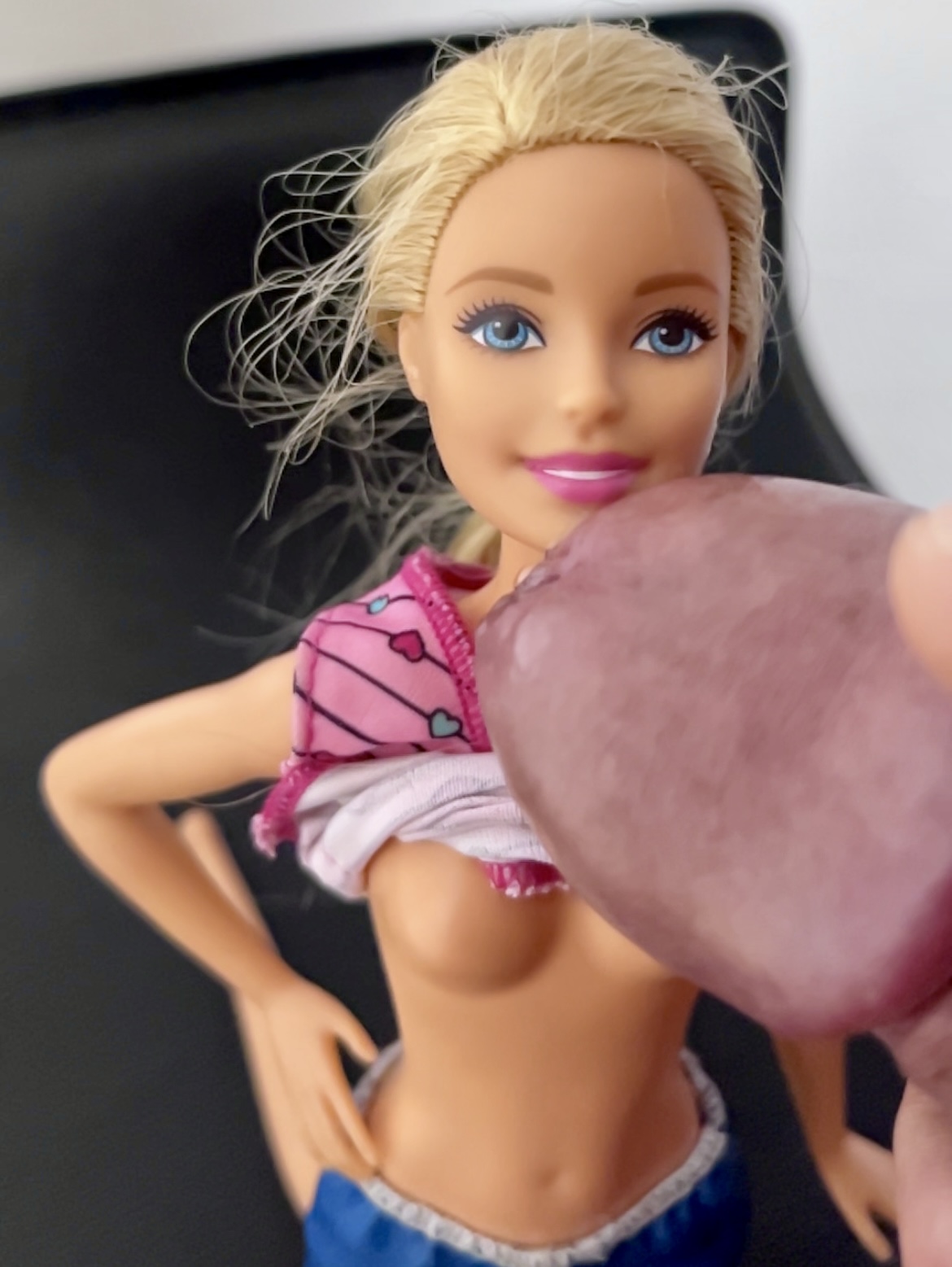 Secondhand store Barbie facial cumshot
