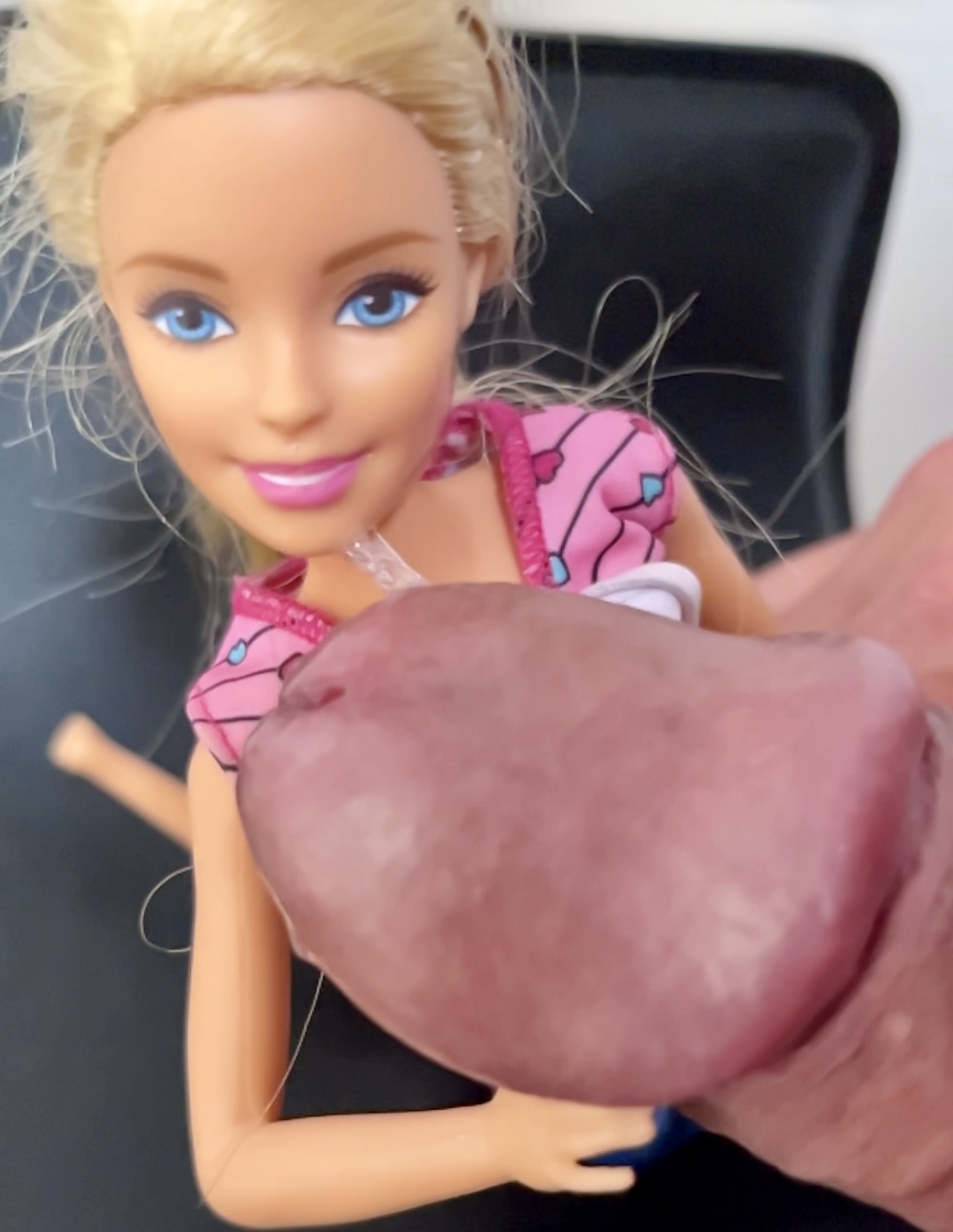 Secondhand store Barbie facial cumshot