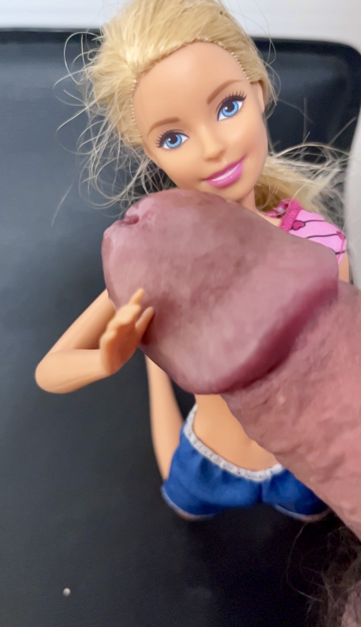 Secondhand store Barbie facial cumshot