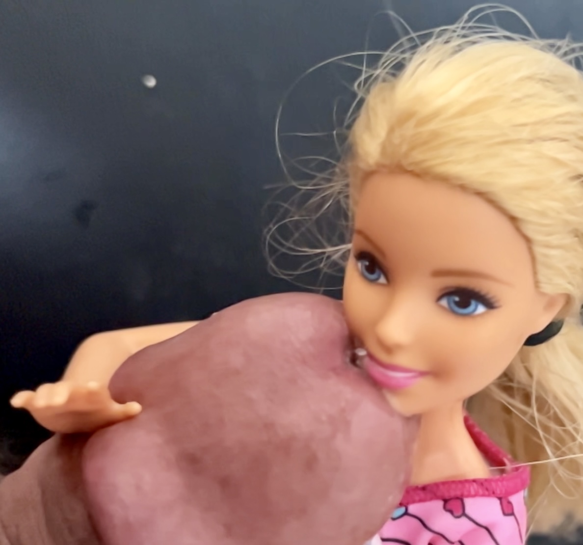Secondhand store Barbie facial cumshot