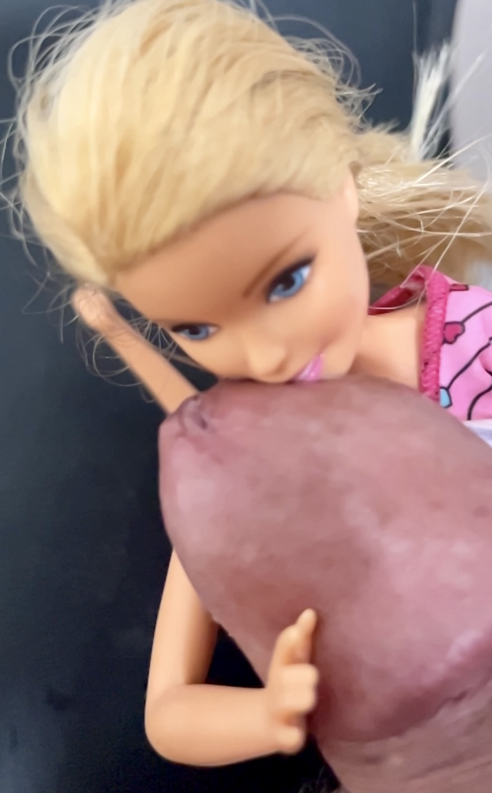 Secondhand store Barbie facial cumshot
