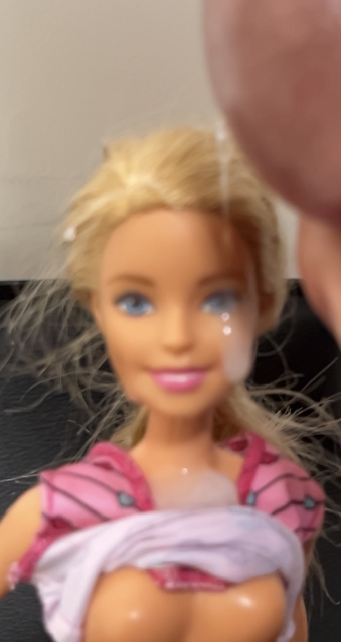 Secondhand store Barbie facial cumshot