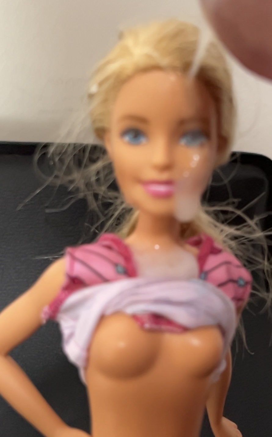 Secondhand store Barbie facial cumshot