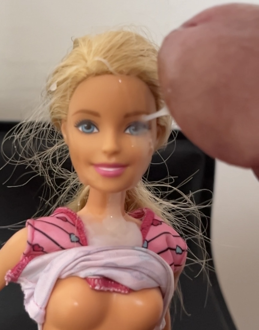 Secondhand store Barbie facial cumshot