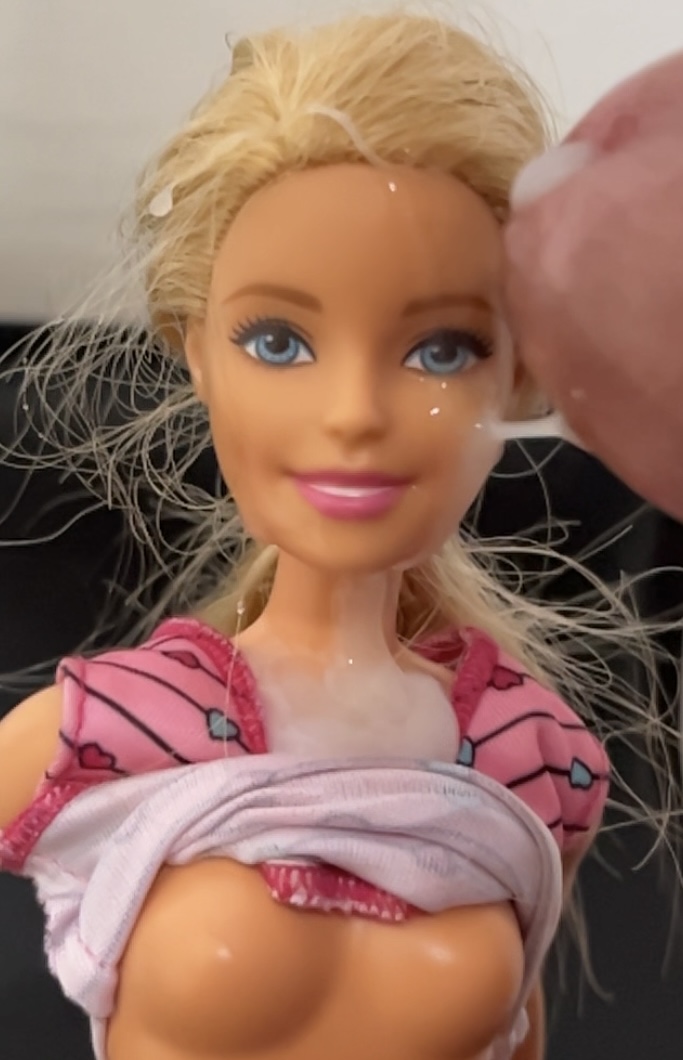 Secondhand store Barbie facial cumshot