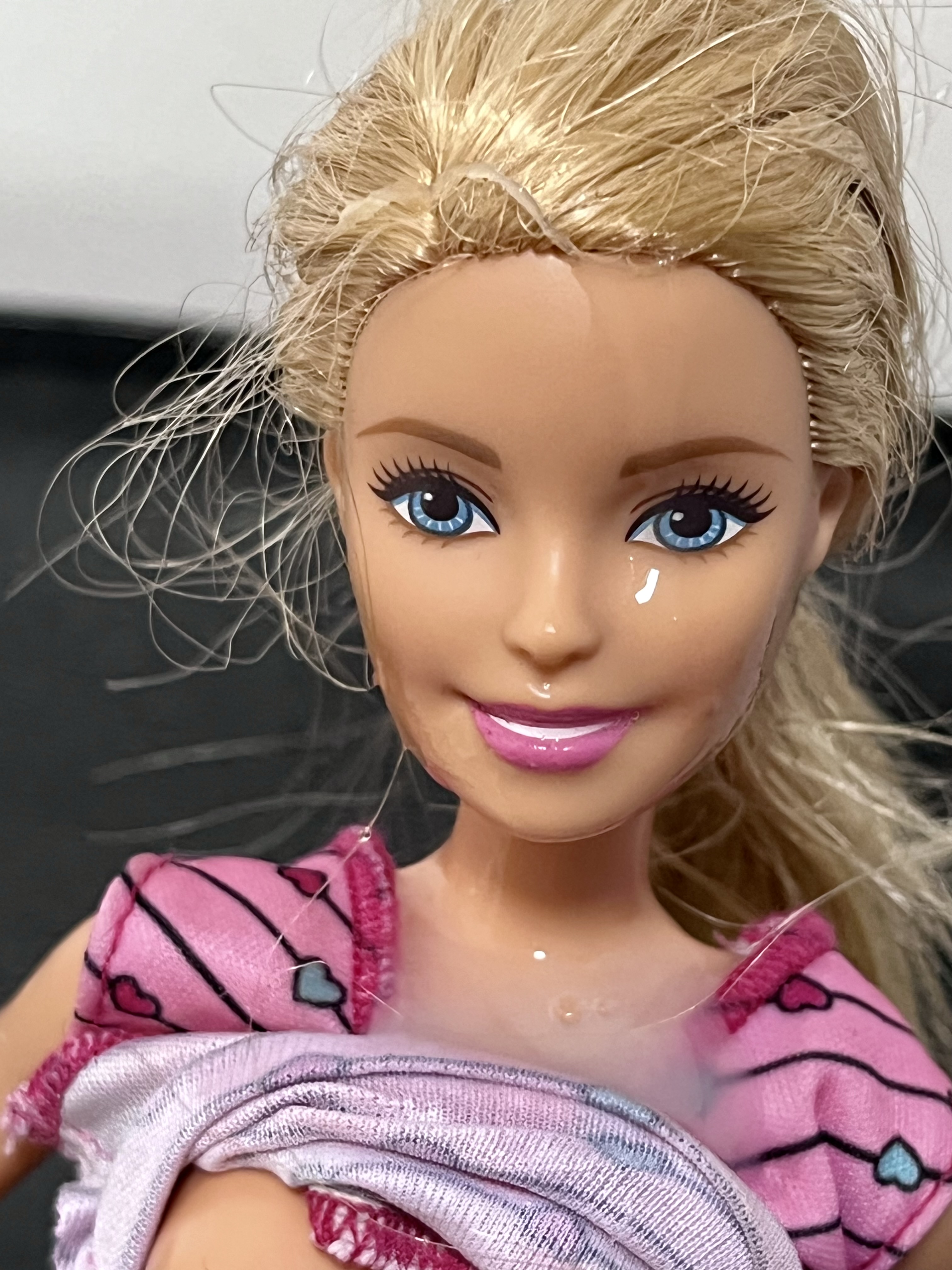Secondhand store Barbie facial cumshot