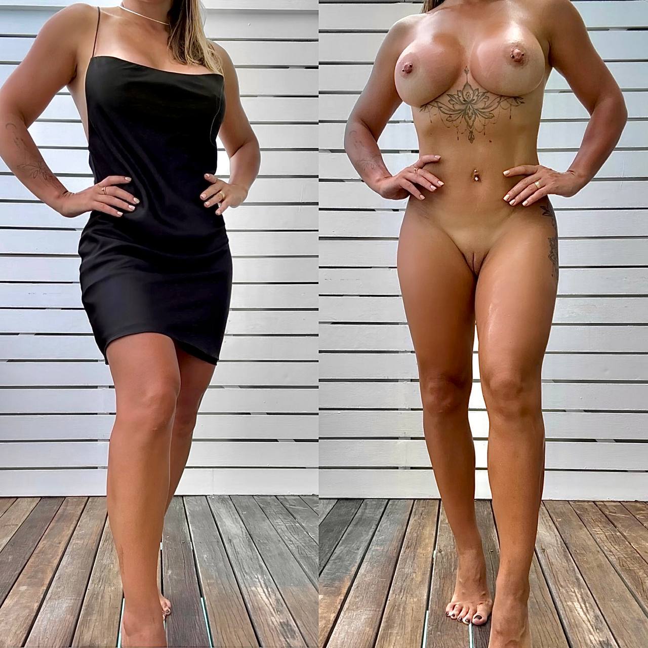 dressed and undressed women