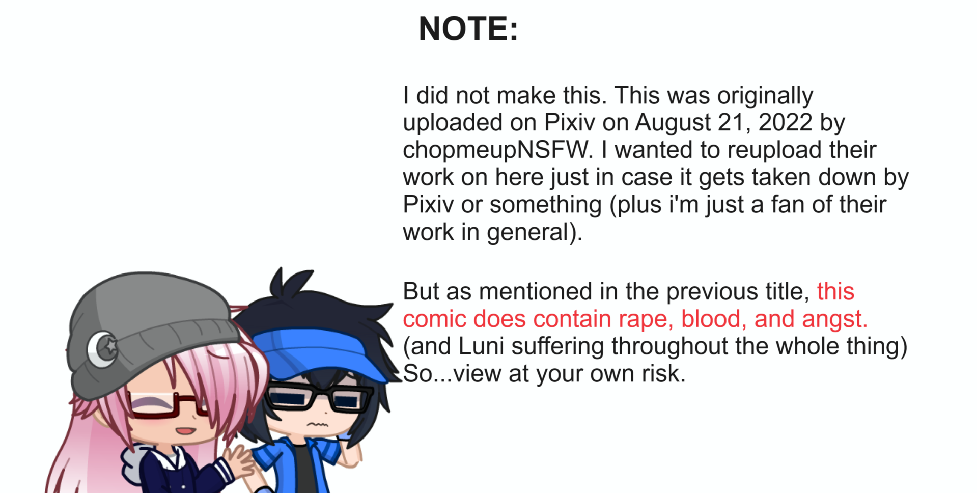 [Gacha 18+ Comic] "I THOUGHT WE WERE FRIENDS"