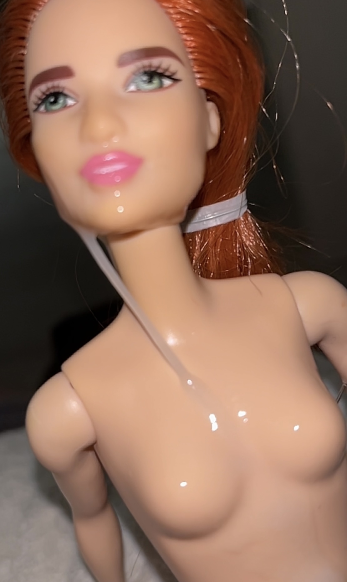 Precum and Double cumshot for secondhand Barbie doll