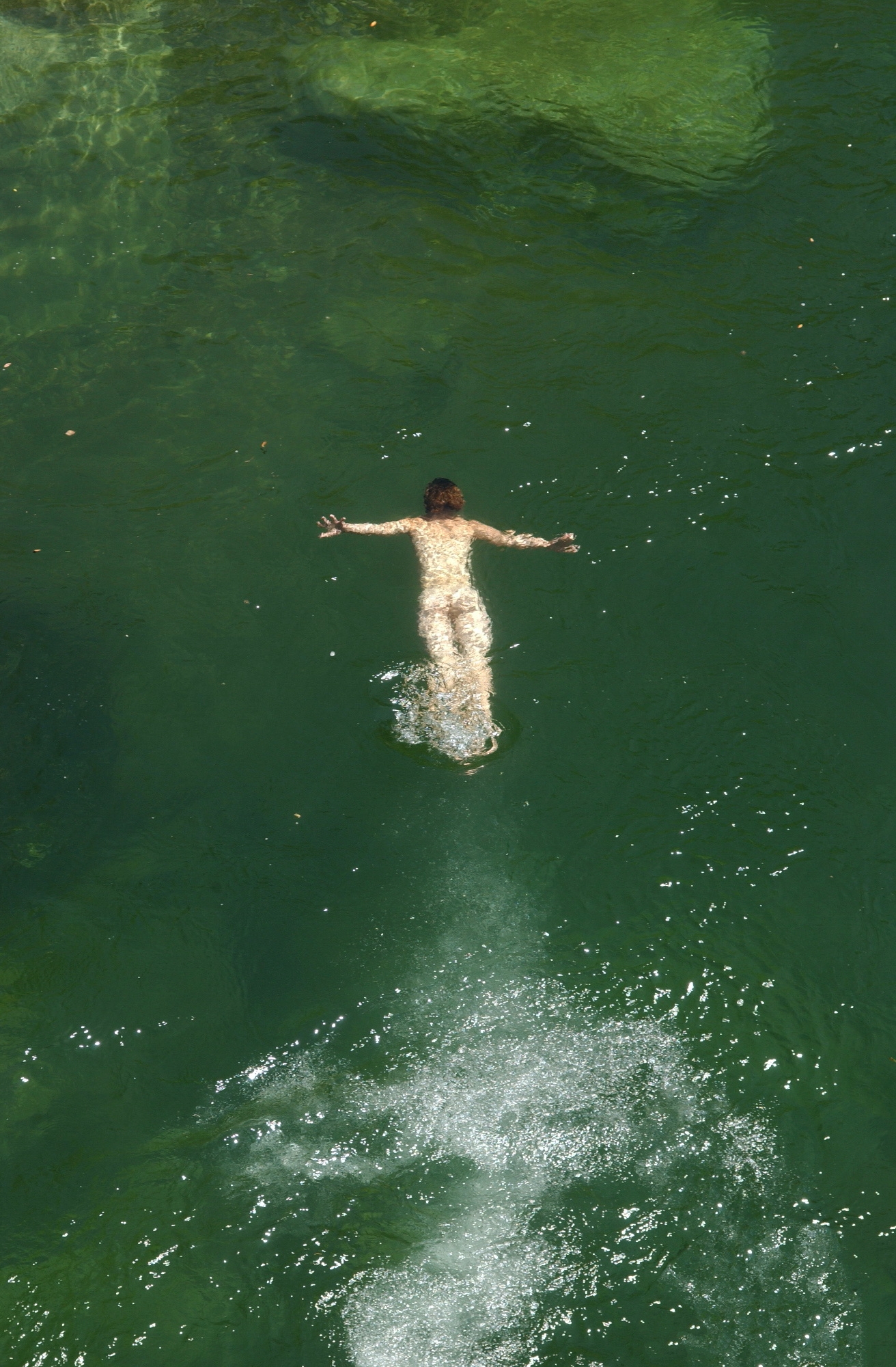 Cliff jumping near his house