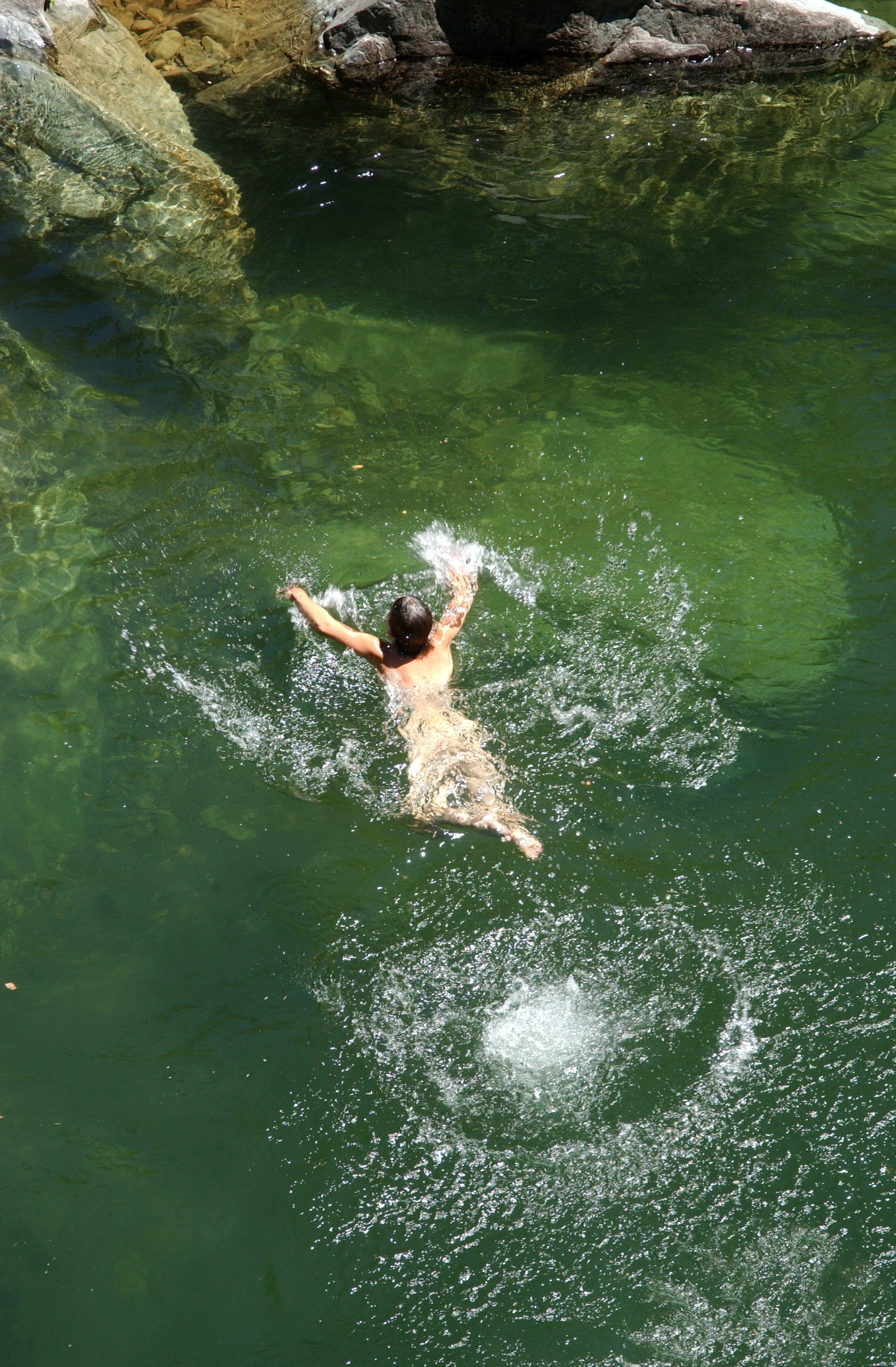 Cliff jumping near his house