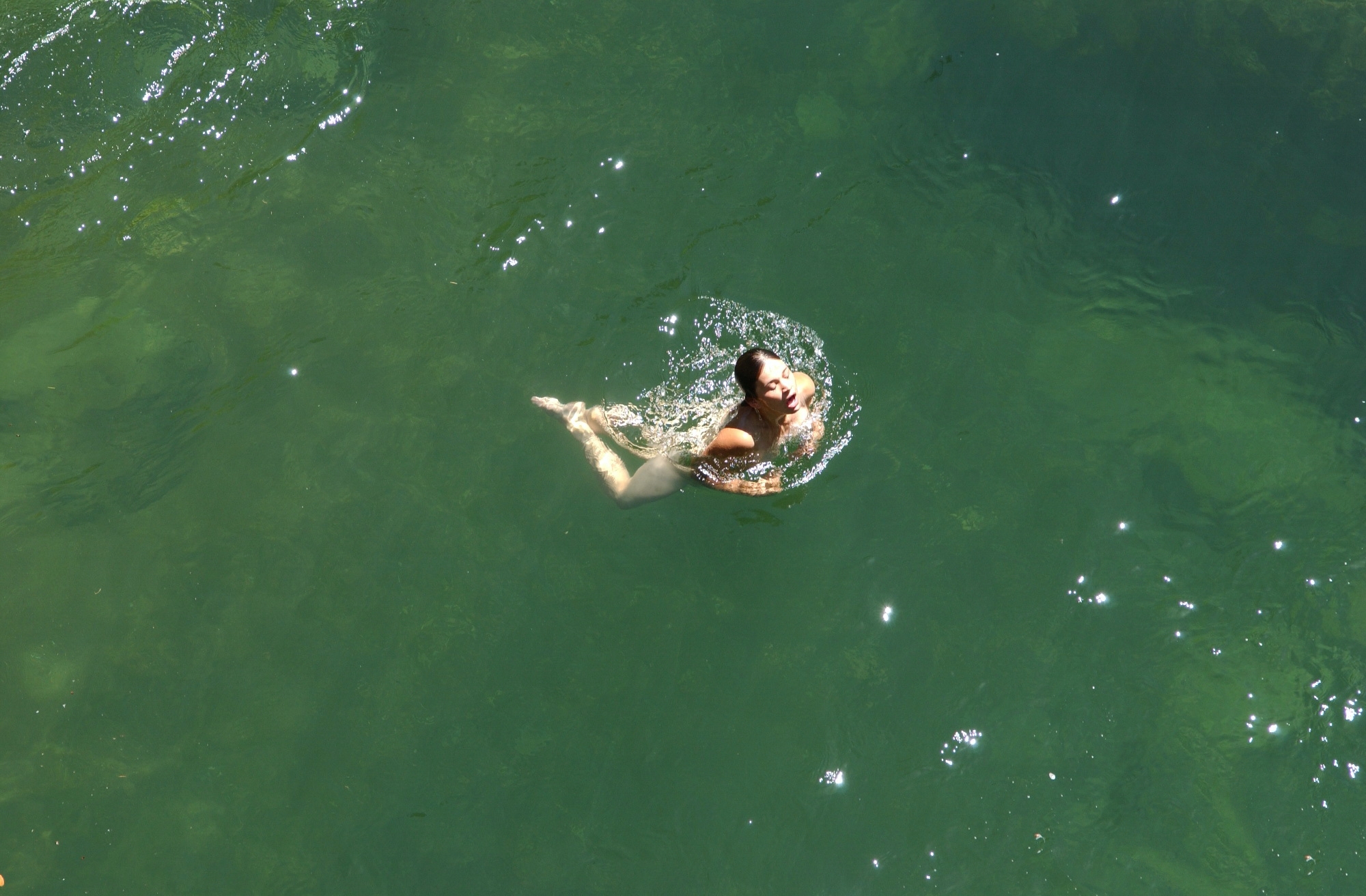Cliff jumping near his house