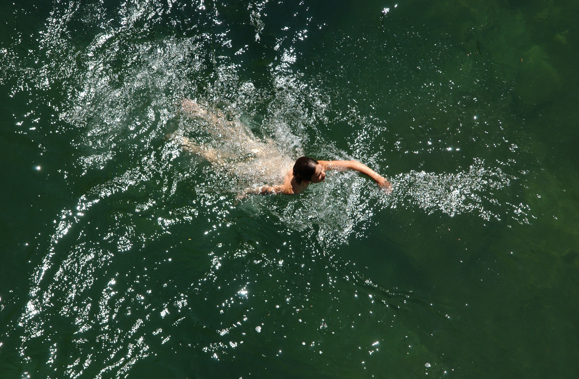 Cliff jumping near his house