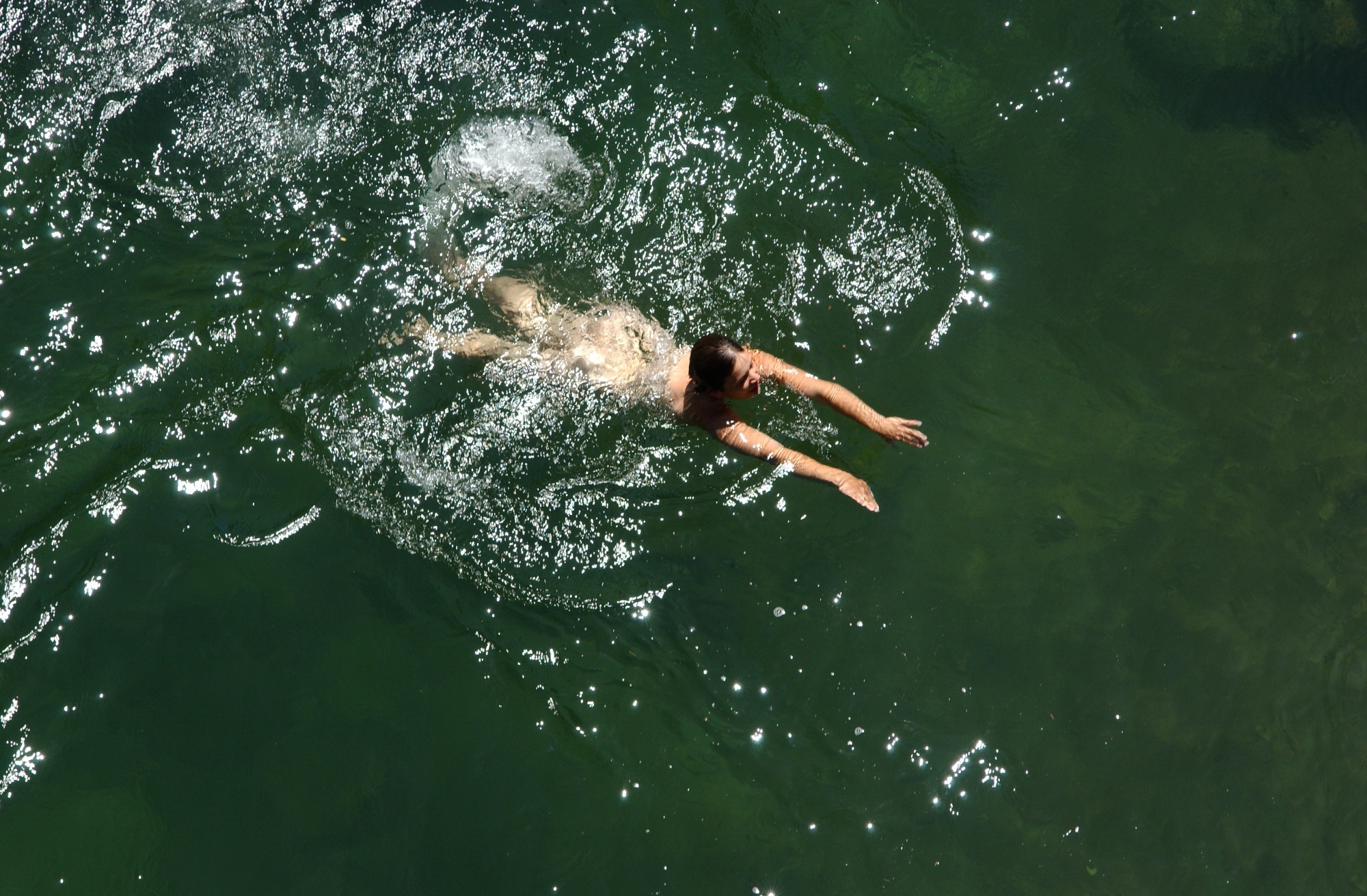 Cliff jumping near his house