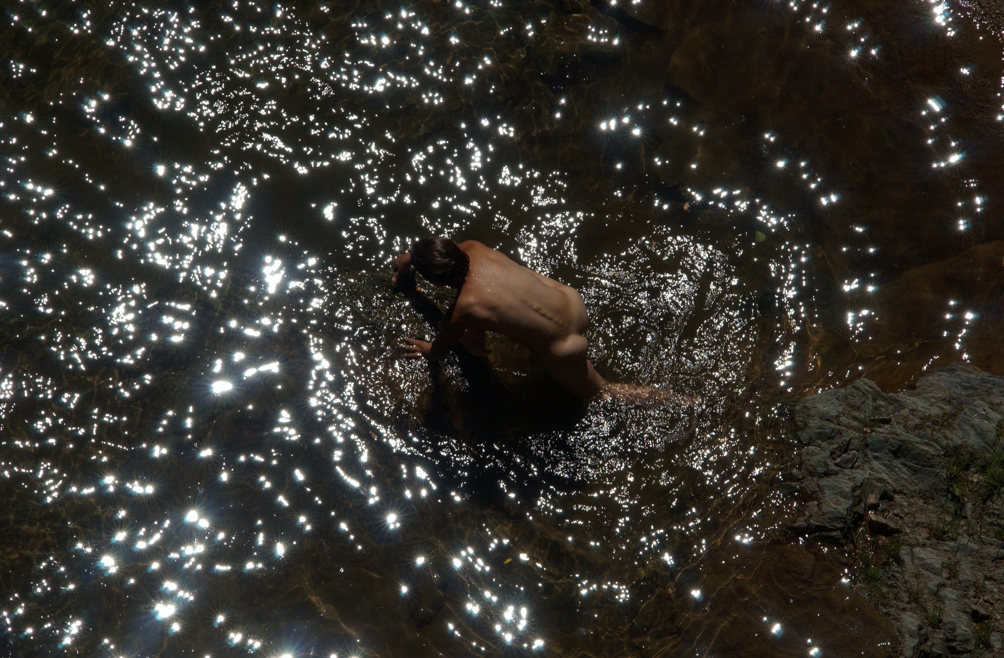 Cliff jumping near his house