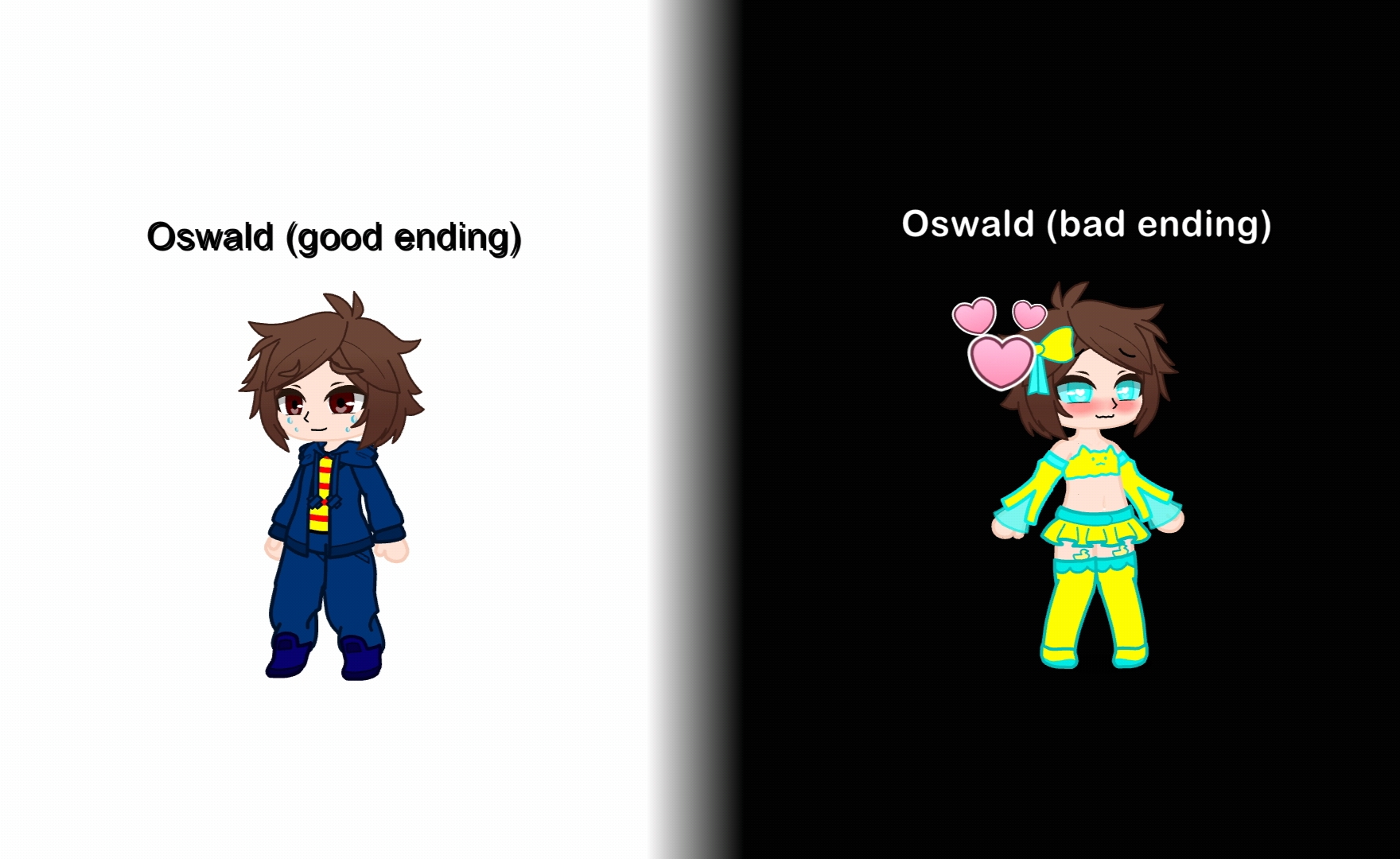 Good and Bad endings for male/female Oswald.